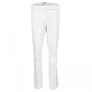Joseph Off White Stretch Gabardine Finley Regular Fit Trousers L