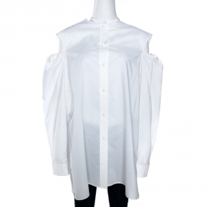 Joseph White Cotton Chintz Cold Shoulder Ripley Shirt L