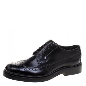 Joseph Black Brogue Leather Dennis Lace Up Derby Size 36
