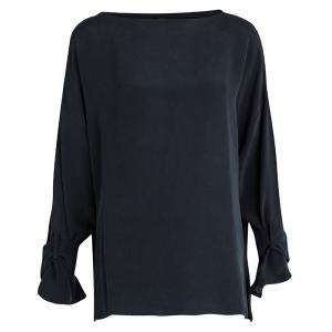 Joseph Grey Long Sleeve Matt Silk Erin Top L