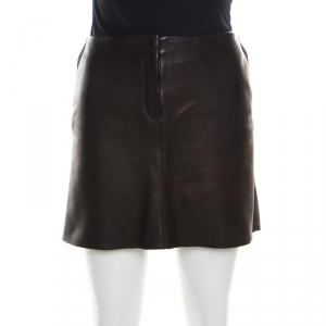 Joseph Brown Minnie Nappa Matte Lamb Leather Skirt M