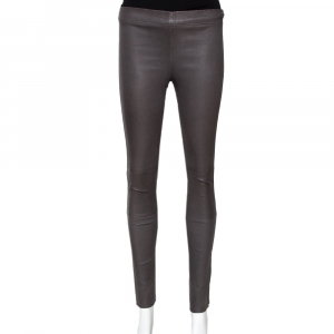Joseph Grey Stretch Leather New Leggings S