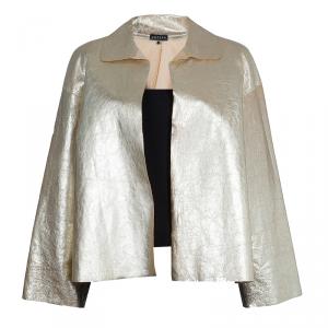 Joseph Gold Metallic Lambskin Jacket L