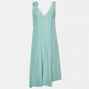 Joseph Sage Green Fuji Silk Max Sleeveless Dress S