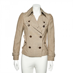 Junya Watanabe Comme des Garcons Beige Wool Double Breasted Blazer S