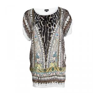 Pre Owned Just Cavalli Multicolor Printed Short Sleeve Top S