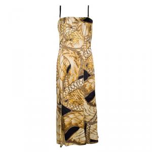 Pre Owned Just Cavalli Multicolor Animal Print Textured Sleeveless Dress M