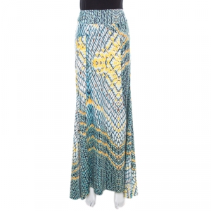 Pre Owned Just Cavalli Multicolor Animal Printed Draped Back Detail Maxi Skirt M