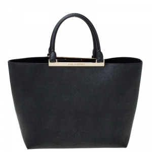 Karl Lagerfeld Black Leather Tote