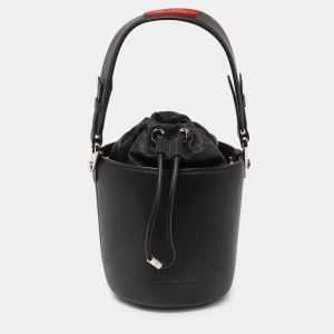 Karl Lagerfeld Black K/Charms Leather Bucket Bag