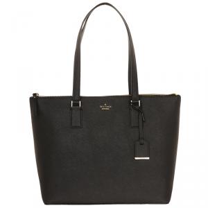 Pre Owned Kate Spade Black Leather Cameron Street Lucie Tote
