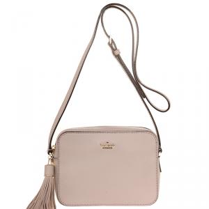 Pre Owned Kate Spade Taupe Leather Kingston Drive Arla Crossbody Bag