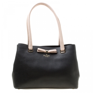 Pre Owned Kate Spade Black/Pink Leather Small Henderson Street Maryanne Tote