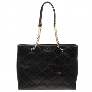 Pre Owned Kate Spade Black Quilted Leather Emerson Place Phoebe Tote