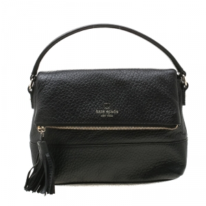 Pre Owned Kate Spade Black Leather Mini Carmen Southport Avenue Crossbody Bag