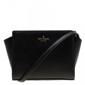 Pre Owned Kate Spade Black Leather Grand Street Hayden Crossbody Bag