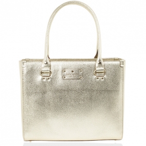 Pre Owned Kate Spade Gold Metallic Wellesley 'Quinn' Tote