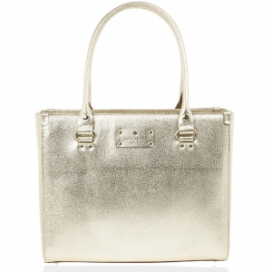 Kate Spade Gold Metallic Wellesley 'Quinn' Tote