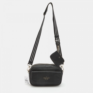 Kate Spade Black Pebbled Leather Rosie Flap Camera Bag