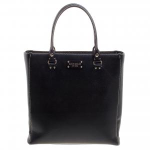 Pre Owned Kate Spade Black Leather Wellesley Quinn Tote