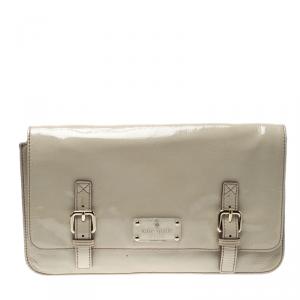 Kate Spade Off White Patent Leather Flicker Ellie Clutch