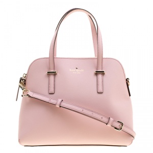 Pre Owned Kate Spade Blush Pink Leather Cedar Street Maise Satchel