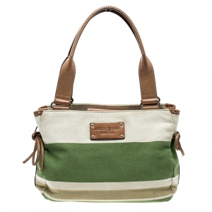 Pre Owned Kate Spade Multicolor Canvas Striped Tote