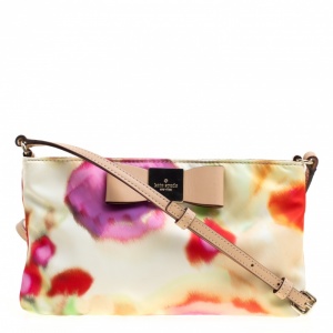Pre Owned Kate Spade Multicolor Printed Nylon Crossbody Bag