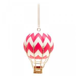 Pre Owned Kate Spade White/Fuchsia Leather Flights of Fancy Balloon Clutch