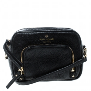 Pre Owned Kate Spade Black Leather Crossbody Bag