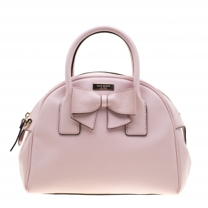 Pre Owned Kate Spade Light Pink Leather Lottie Bow Satchel