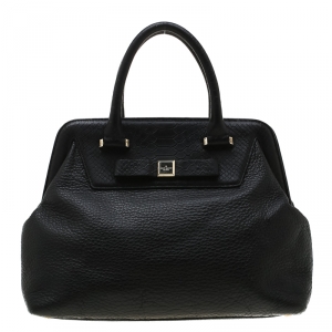 Kate Spade Black Leather Frame Satchel 