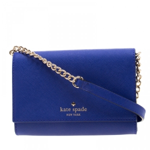 Pre Owned Kate Spade Blue Leather Cameron Street Corin Crossbody