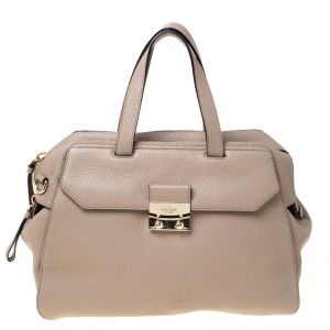 Pre Owned Kate Spade Beige Leather Front Pocket Satchel