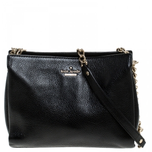 Pre Owned Kate Spade Black Leather Chain Shoulder Bag