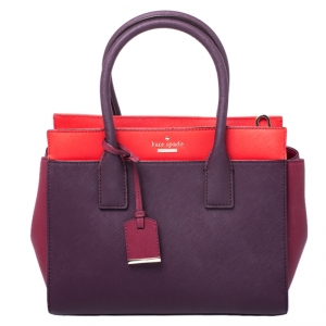 Pre Owned Kate Spade Tricolor Canvas Leather Cameron Street Candace Satchel