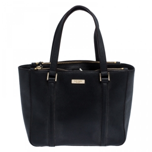 Pre Owned Kate Spade Black Leather Mulberry Street Leighann Tote