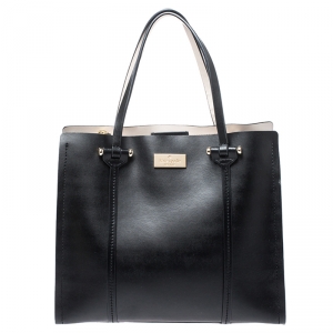 Pre Owned Kate Spade Black Leather Zip Tote