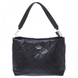 Pre Owned Kate Spade Black Quilted Leather New York Emerson Lane Small Ryley Shoulder Bag