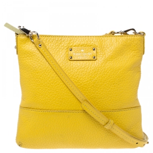 Pre Owned Kate Spade Yellow Leather Crossbody Bag