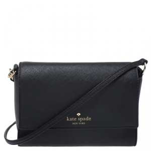 Pre Owned Kate Spade Black Leather Crossbody Bag