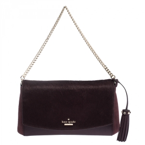 Pre Owned Kate Spade Plump Leather,Suede and Calfhair Laurel Way Greer Shoulder Bag