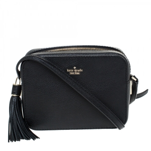 Pre Owned Kate Spade Black Leather Kingston Drive Arla Crossbody Bag