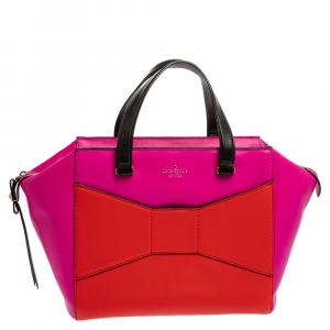 Kate Spade Tri Color Leather 2 Park Avenue Beau Bow Tote