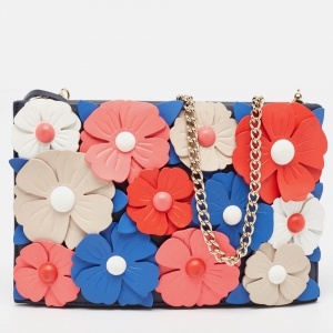 Pre Owned Kate Spade Multicolor Leather New York Daisy Lane Sima Chain Clutch