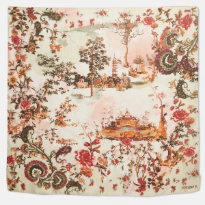 Kenzo Multicolor Printed Silk Square Scarf