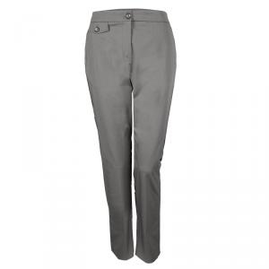 Pre Owned Kenzo Grey Cotton Tailored Trousers L