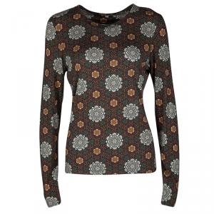 Pre Owned Kenzo Multicolor Printed Jersey Long Sleeve T-Shirt L