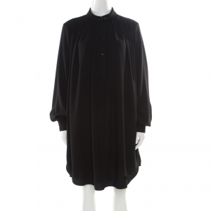 Pre Owned Kenzo Black Layered Long Sleeve Oversized Tunic Dress M