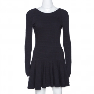 Pre Owned Kenzo Black Rib Knit Drop Waist Backless Dress S